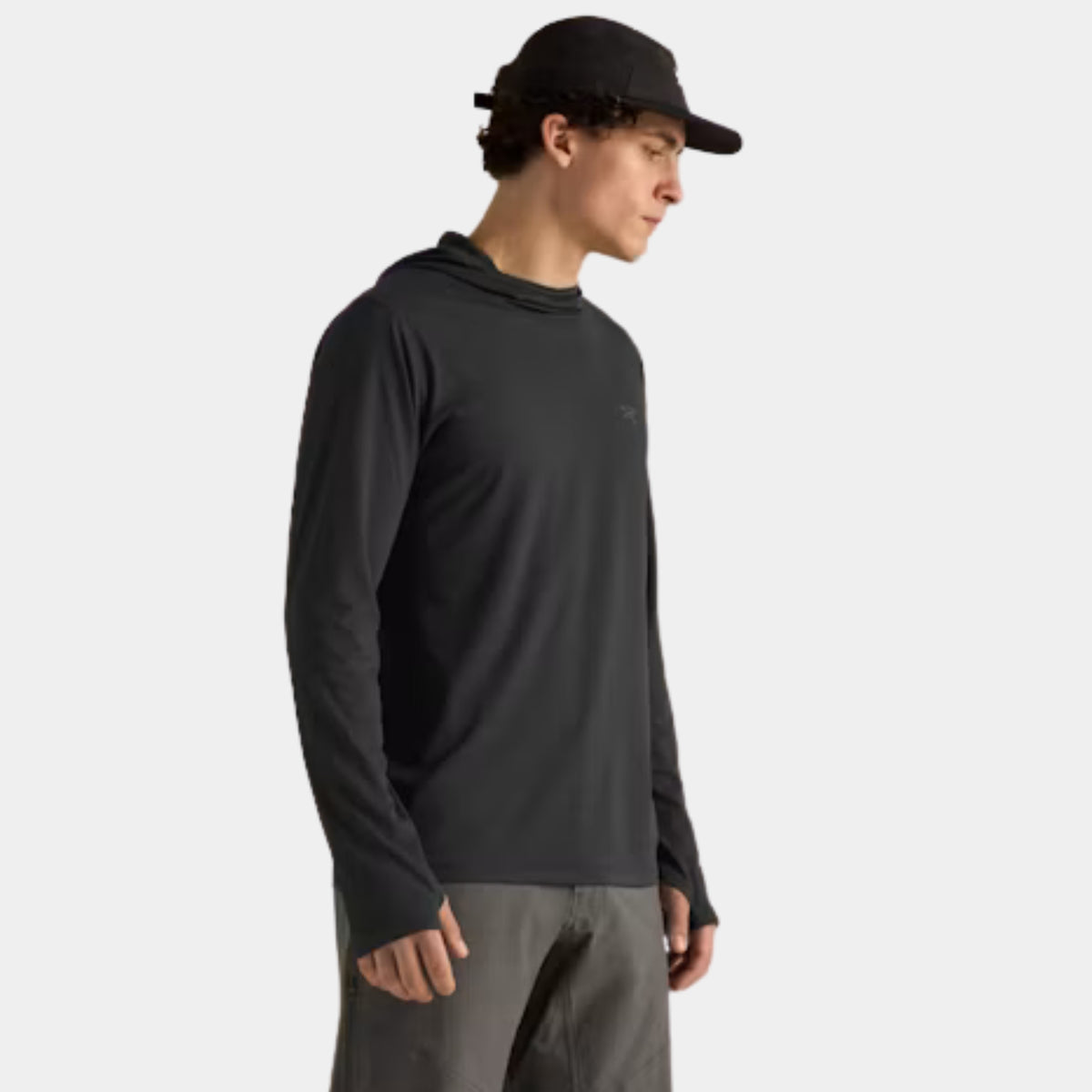 Arc'teryx Cormac Hoody lightweight moisture-wicking technical layer in black color