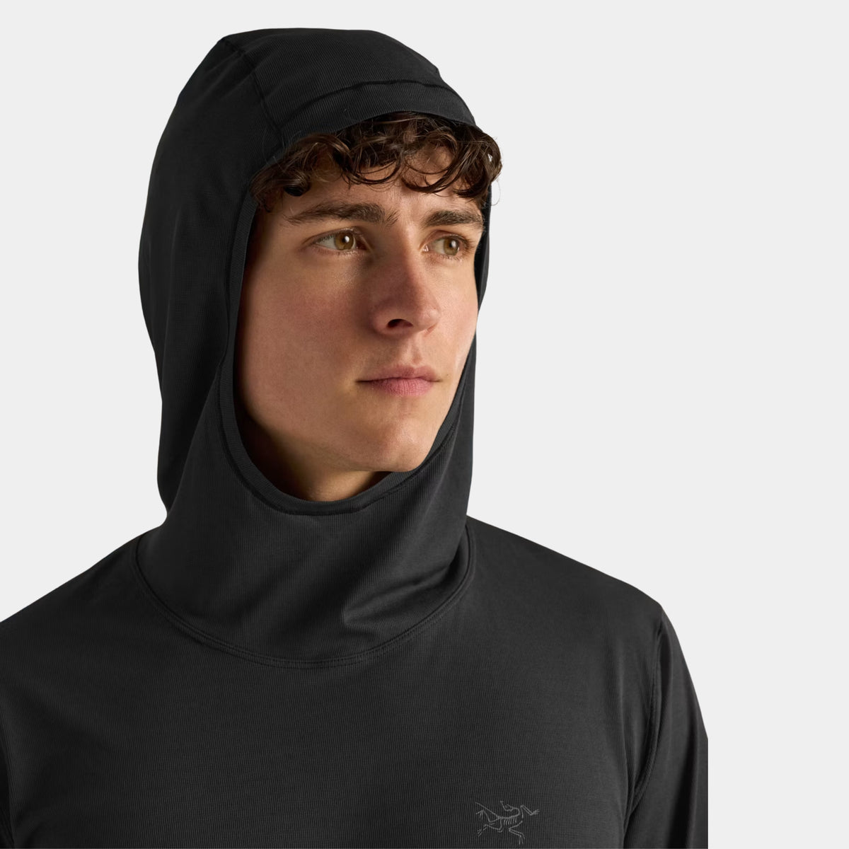 Arc'teryx Cormac Hoody lightweight moisture-wicking technical layer in black color