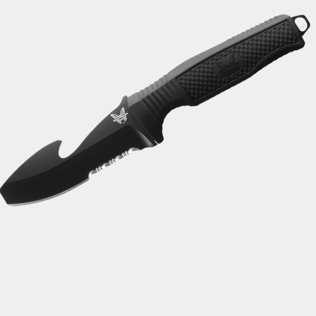 Benchmade H2O Fixed Dive Knife with black Santoprene handle and MOLLE sheath for diving