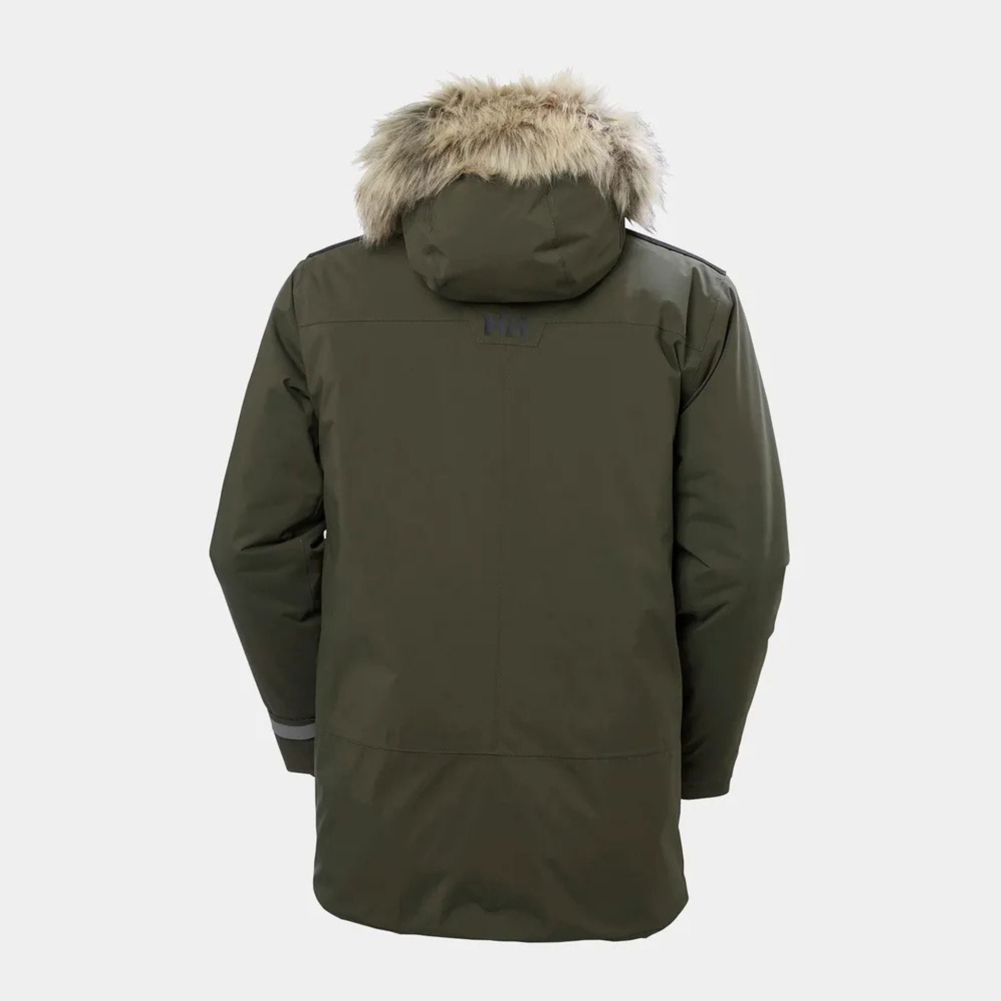 Back view of the Helly Hansen Reine Parka in Utility Green