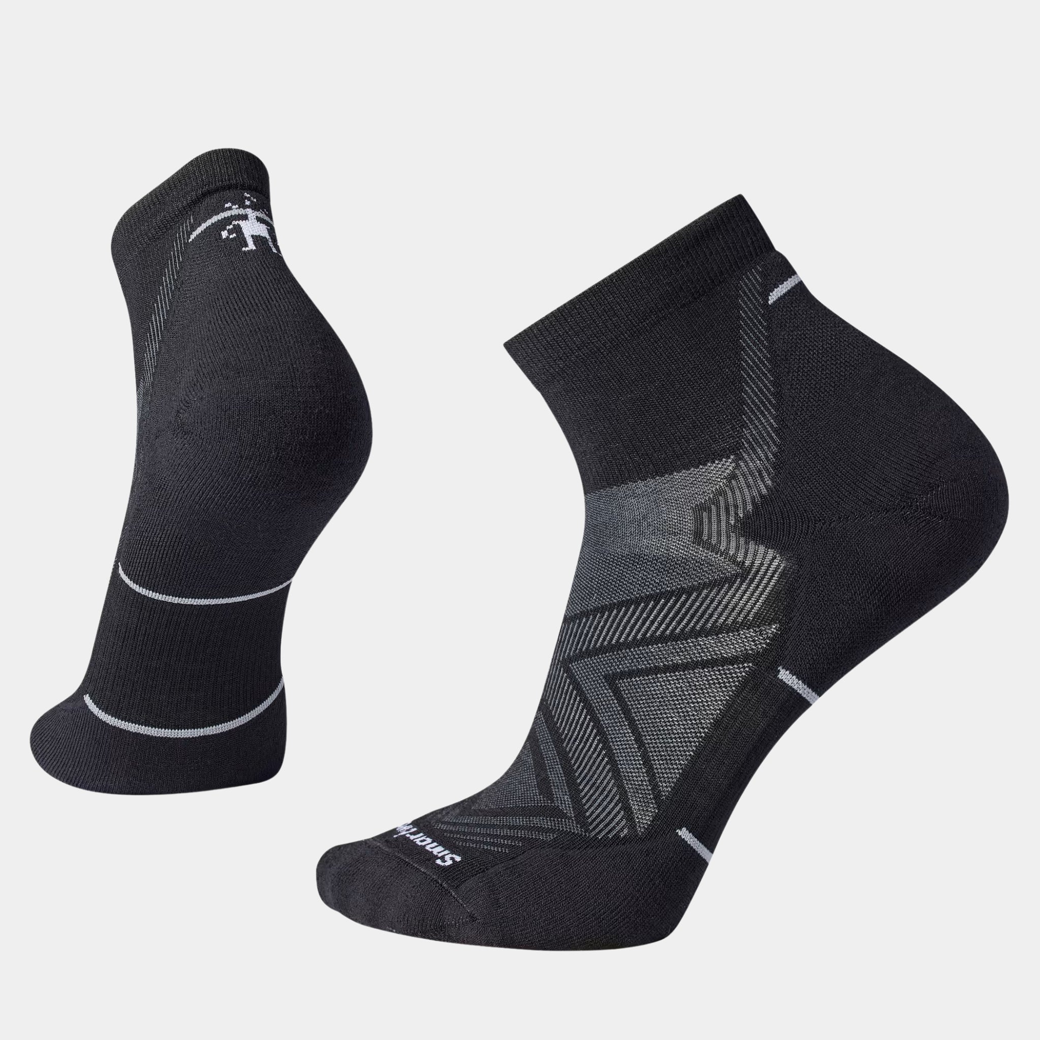 a pair of black Smartwool Run Targeted Cushion Ankle Socks from US Elite