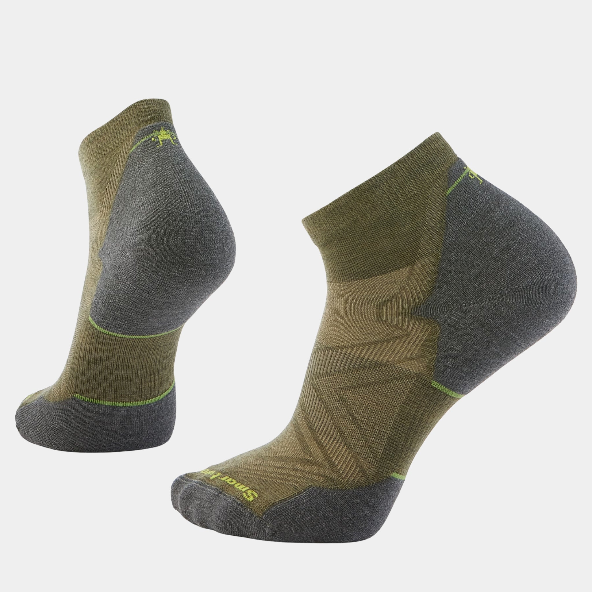 Smartwool Run Targeted Cushion Ankle Socks in winter moss at US Elite