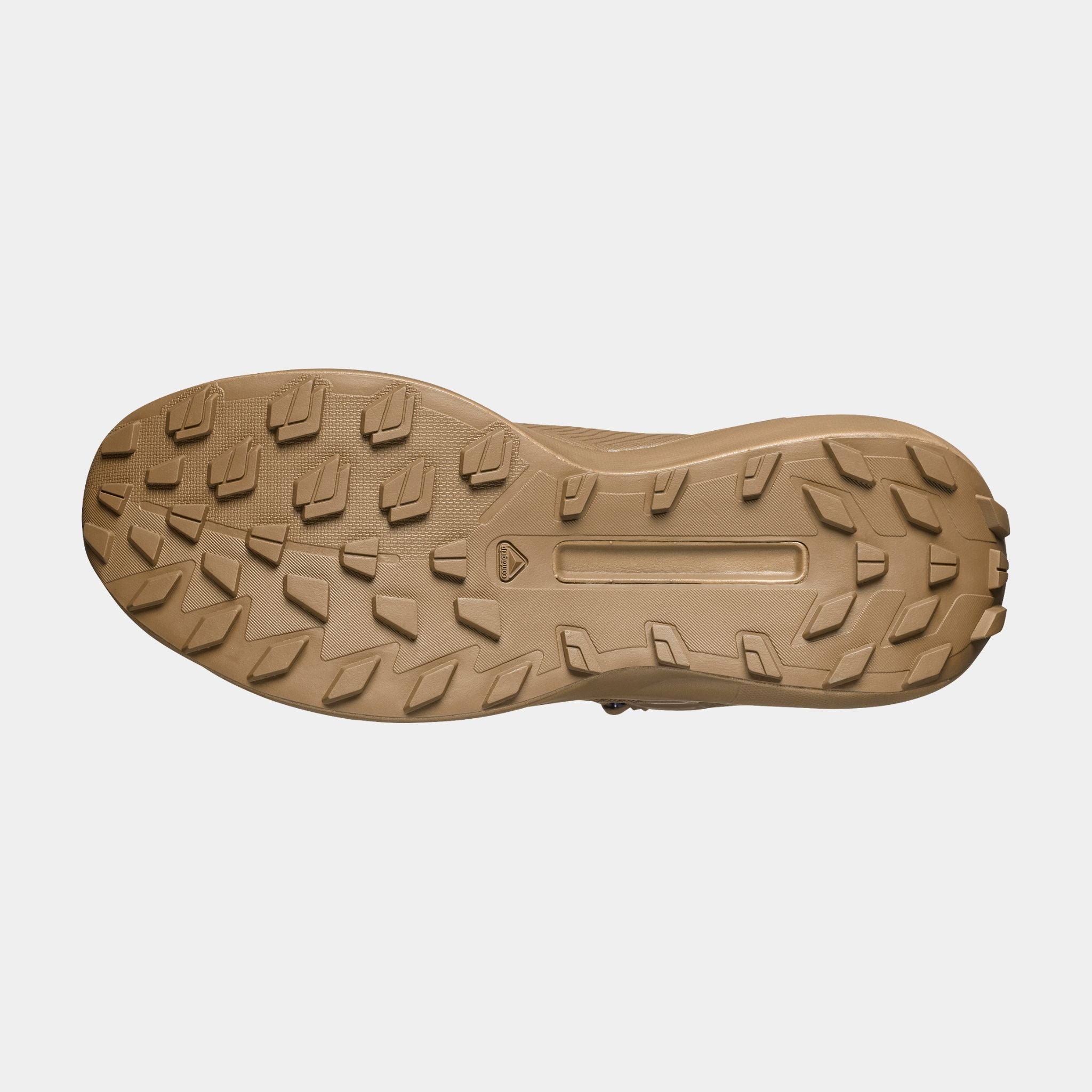 A top-down view of the sole of a Coyote Salomon Genesis boot.