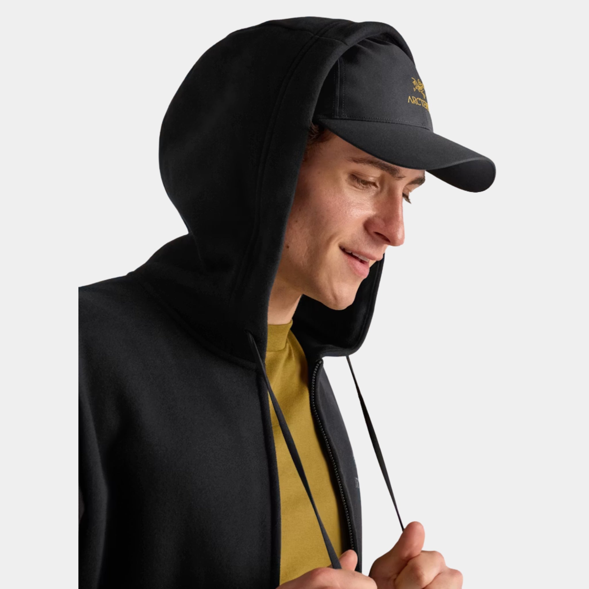 u.s _elite _Arc'teryx Bird Word Cap for hiking, travel, and everyday wear in black color