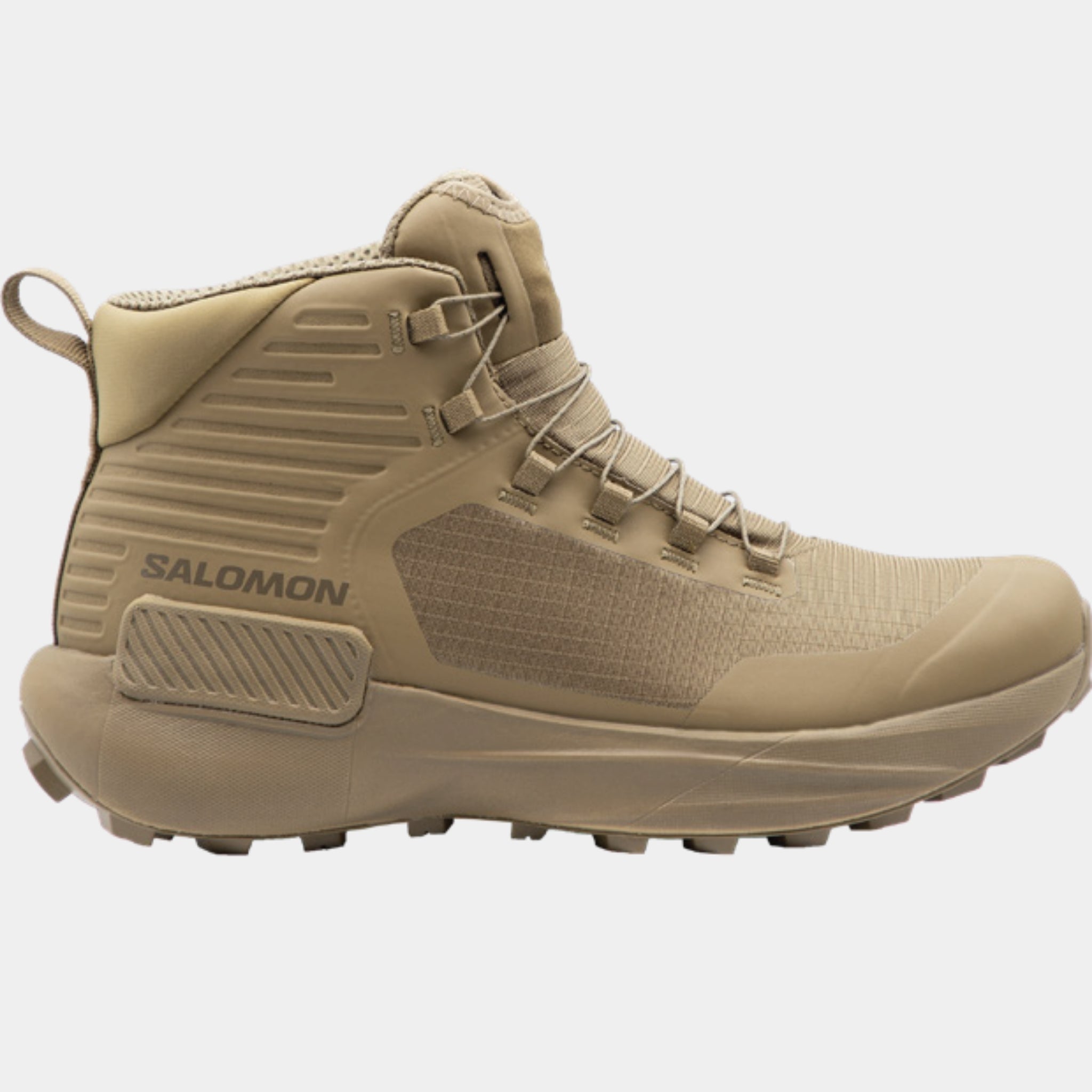 Salomon Genesis Mid Boot in Coyote Brown Shown on a white background