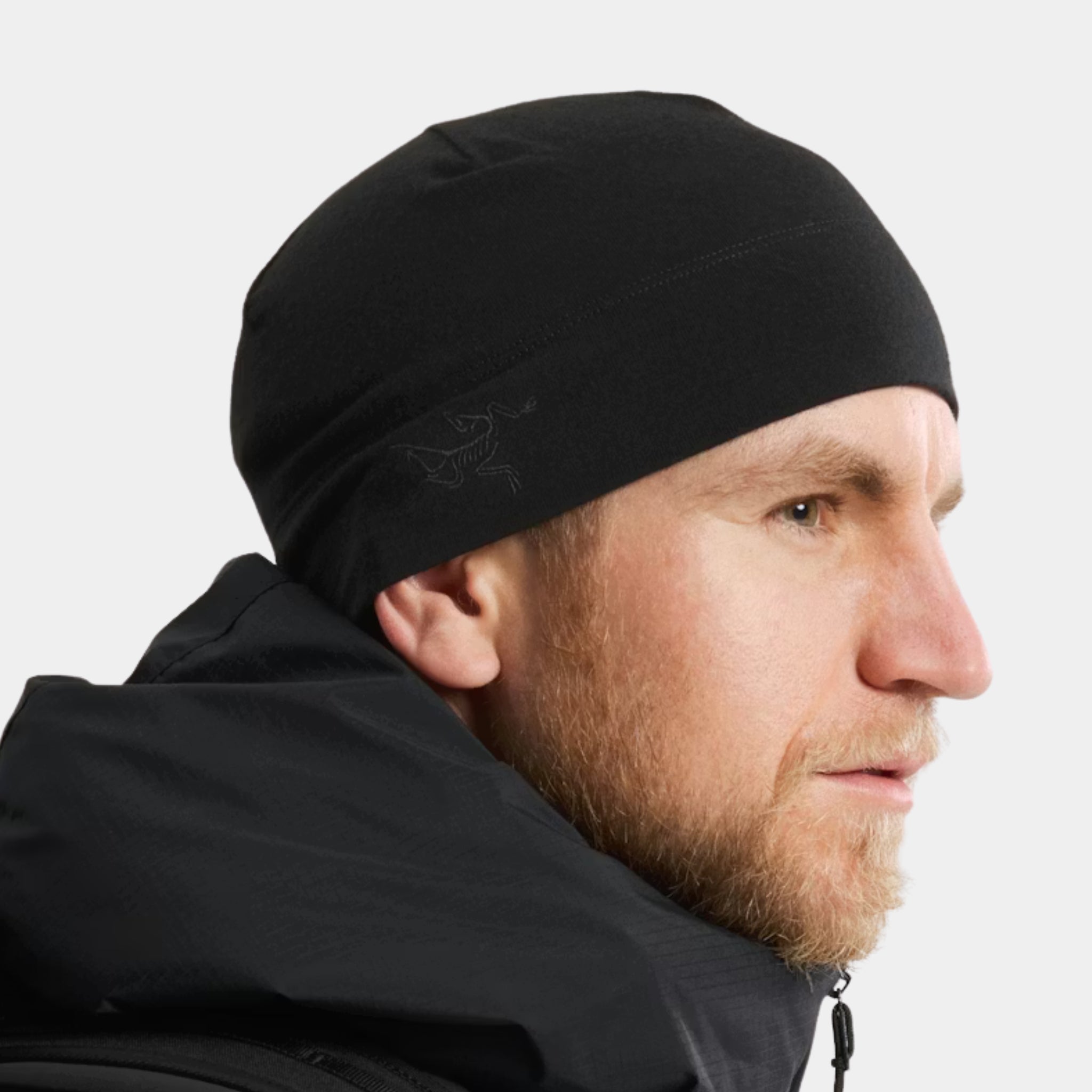 Profile picture of a model wearing the Arc'teryx PRO Essential Cold WX Beanie at US Elite