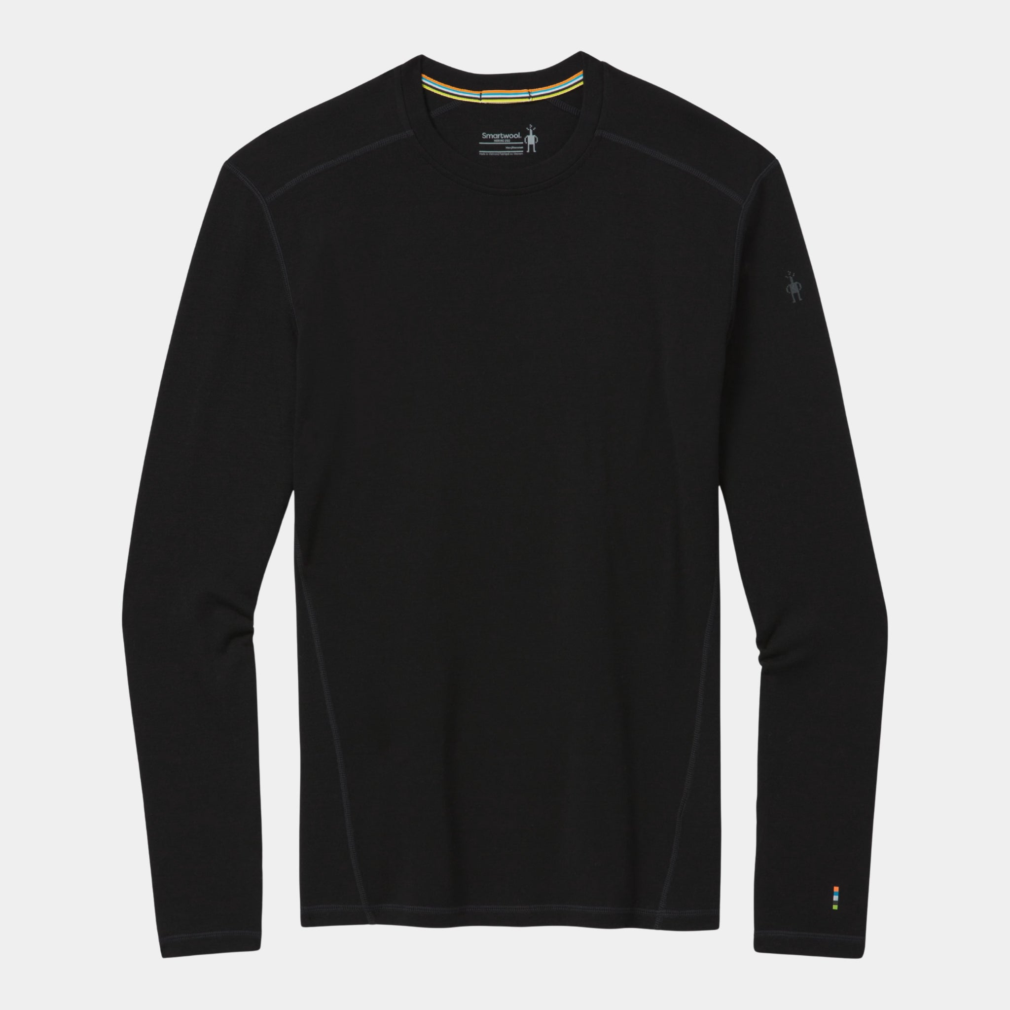 Black Smartwool Men's Classic Thermal Merino Base Layer Crew on a white background for US Elite