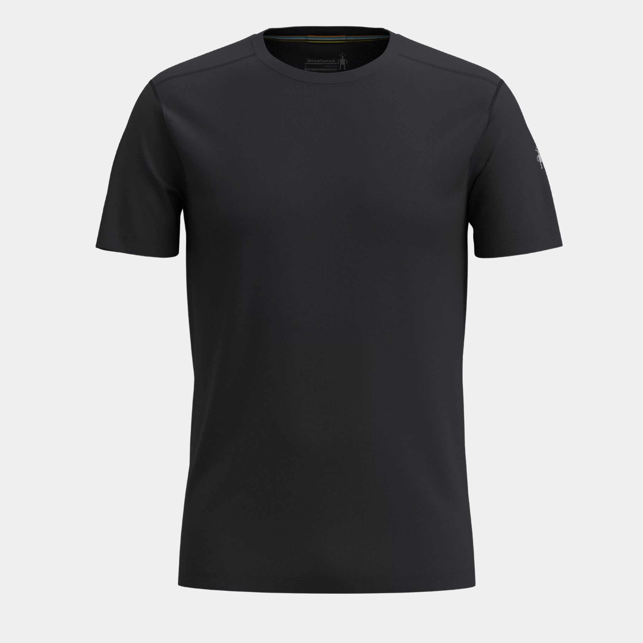 Black Smartwool Mens Merino Short Sleeve Tee shown on a white background at US Elite