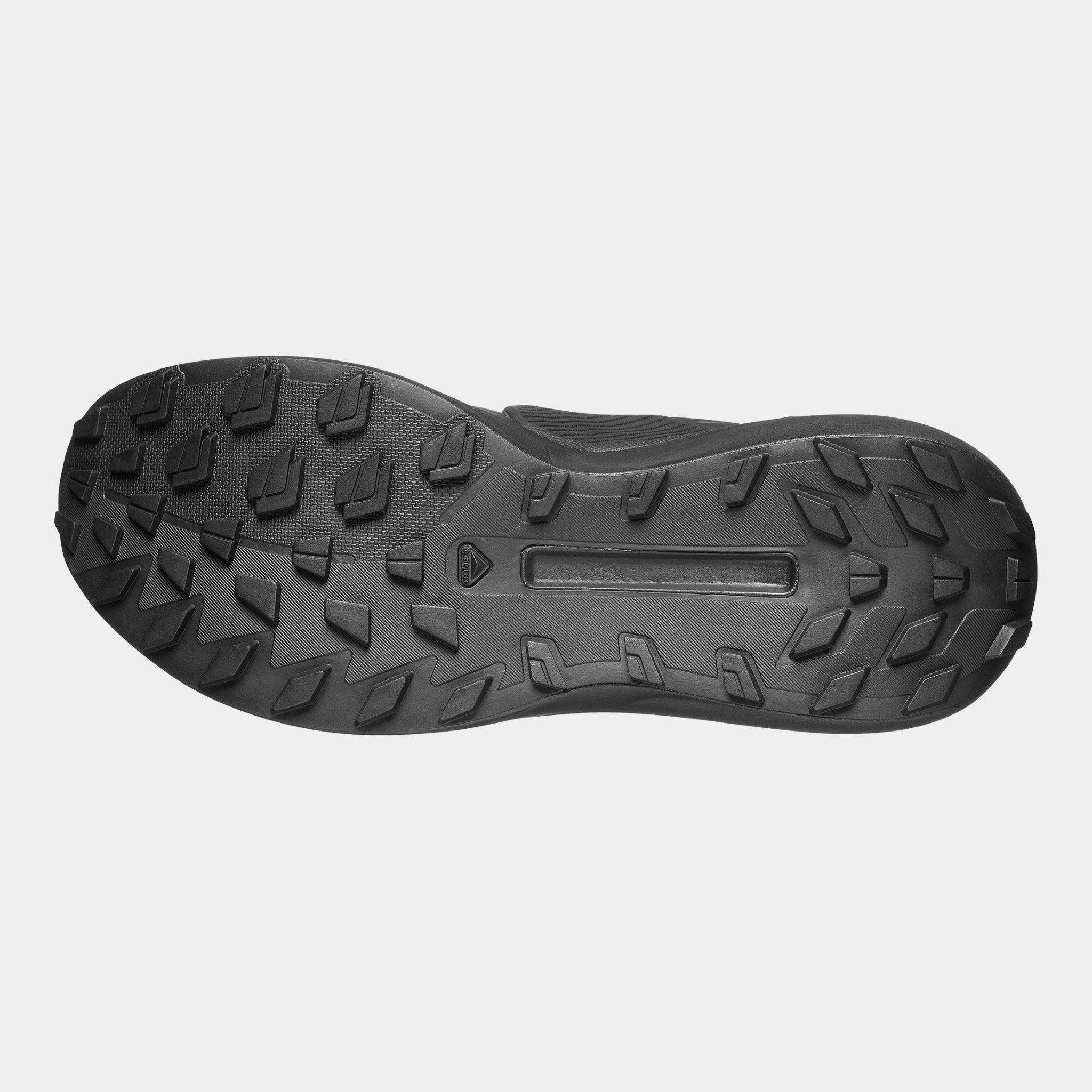 Closeup shot of the sole on the black version of the Salomon FORCES Genesis GTX