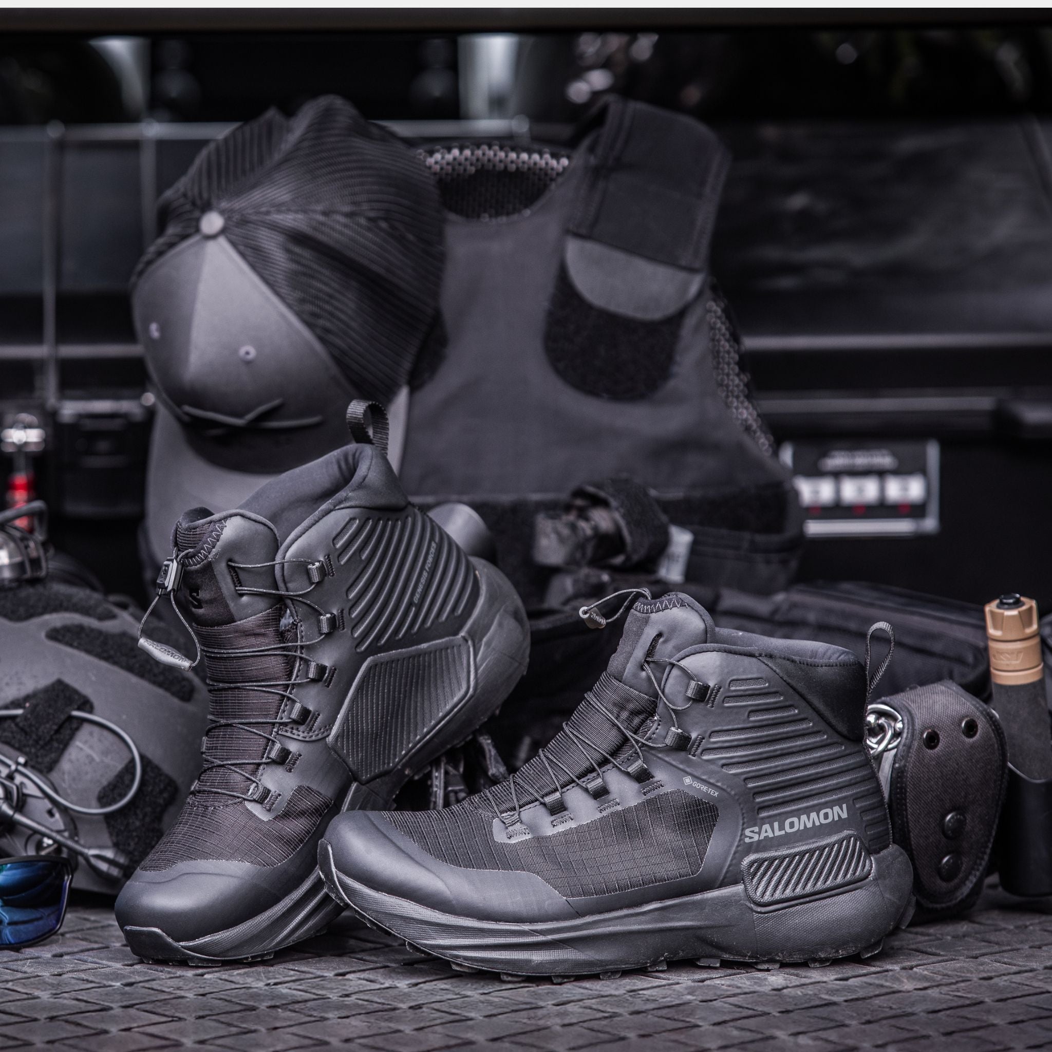 Law Enforcement setup including the Salomon FORCES Genesis GTX in Black