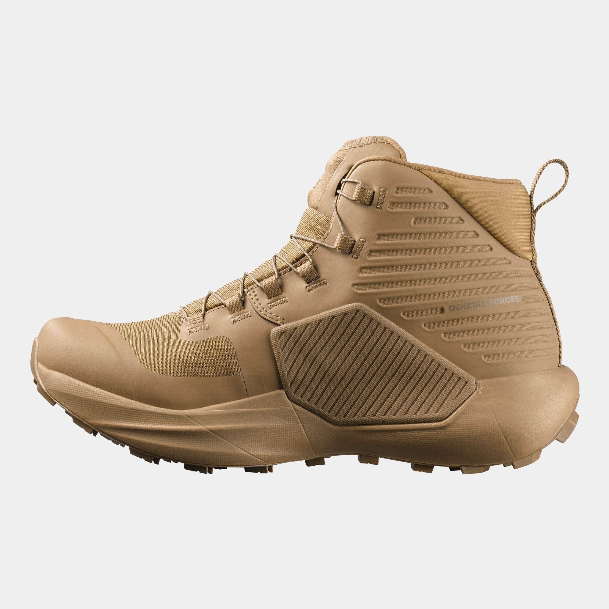 Inside view of the Salomon FORCES Genesis GTX in Coyote Brown